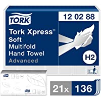 Tork 120288 Toallas de mano Tork Xpress - Toallitas secamanos Advanced entreplegadas suaves y absorventes compatibles…